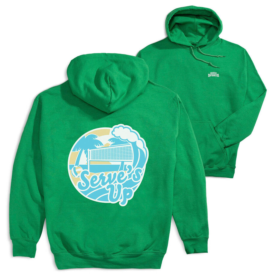 Volleyball Hooded Sweatshirt - Serve's Up (Back Design)