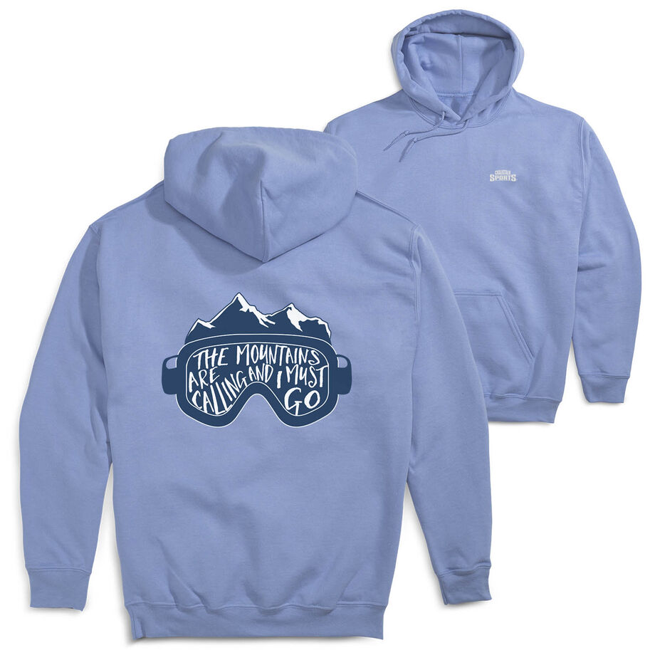 Skiing Hooded Sweatshirt - The Mountains Are Calling (Back Design)