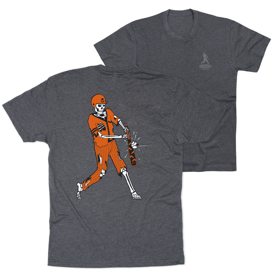 Baseball Short Sleeve T-Shirt - Home Run Zombie (Back Design)