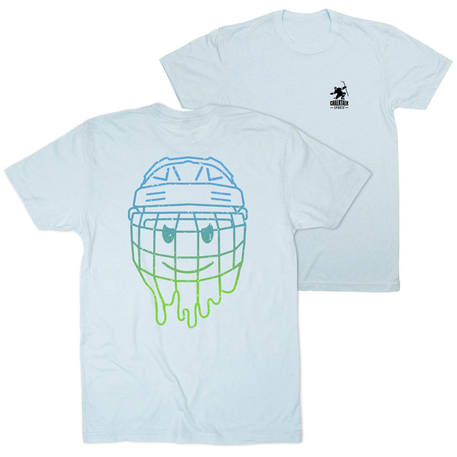 Hockey Short Sleeve T-Shirt - Have An Ice Day Smiley (Back Design)