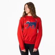 Hockey Crewneck Sweatshirt - Santa Hockey Dog