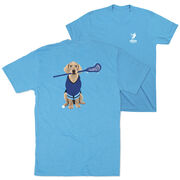 Guys Lacrosse Short Sleeve T-Shirt - Laxer the Lacrosse Dog (Back Design)