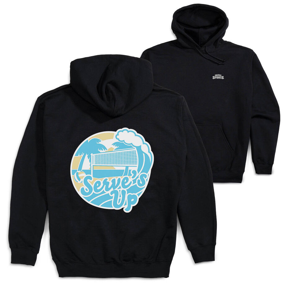 Volleyball Hooded Sweatshirt - Serve's Up (Back Design)