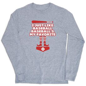 Baseball Tshirt Long Sleeve - Baseball's My Favorite