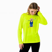 Hockey Long Sleeve Performance Tee - Puck The Hockey Dog