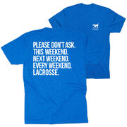 Girls Lacrosse Short Sleeve T-Shirt - All Weekend Lacrosse (Back Design) 