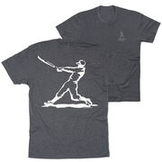 Baseball Short Sleeve T-Shirt - Baseball Player (Back Design)