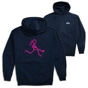 Field Hockey Hooded Sweatshirt - Neon Field Hockey Girl (Back Design)