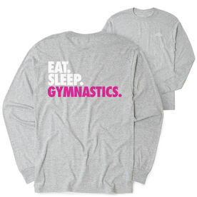 Gymnastics Tshirt Long Sleeve - Eat. Sleep. Gymnastics (Back Design)