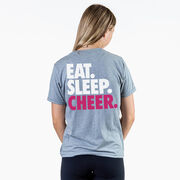 Cheerleading Short Sleeve T-Shirt - Eat Sleep Cheer (Back Design)