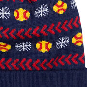Softball Knit Hat - Snowflake