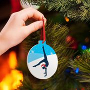 Gymnastics Round Ceramic Ornament - Silhouette