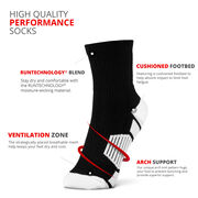 Team Number Woven Quarter Length Socks - Black