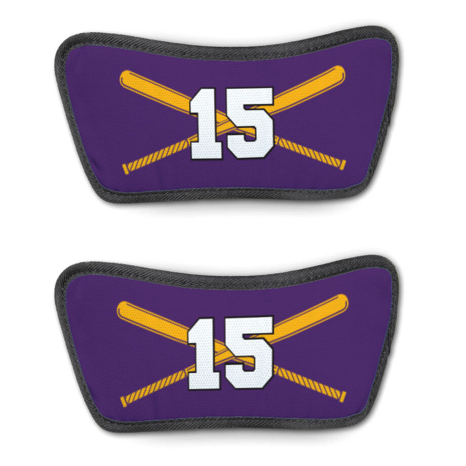 Softball Repwell&reg; Sandal Straps - Crossed Bats with Numbers - Personalization Image