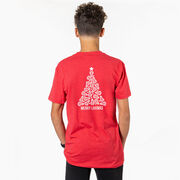 Lacrosse Short Sleeve T-Shirt - Merry Laxmas Tree (Back Design)