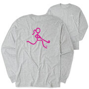 Field Hockey Tshirt Long Sleeve - Neon Field Hockey Girl (Back Design)