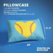 Softball Pillowcase - Heart
