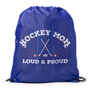 Hockey Drawstring Backpack - Loud and Proud Hockey Mom
