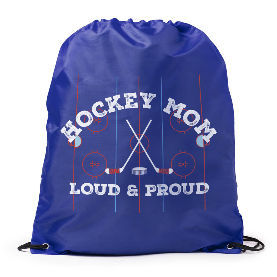 Hockey Drawstring Backpack - Loud and Proud Hockey Mom