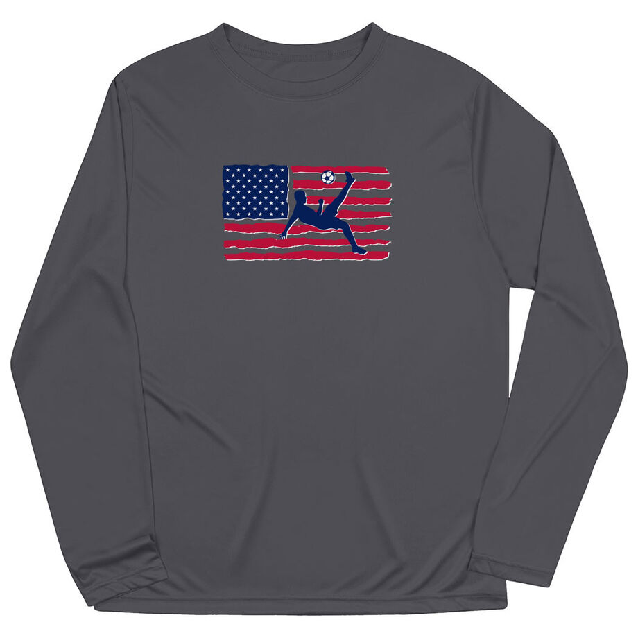 Soccer Long Sleeve Performance Tee - Guys Soccer Land That We Love