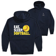Softball Hooded Sweatshirt - Eat. Sleep. Softball (Back Design)