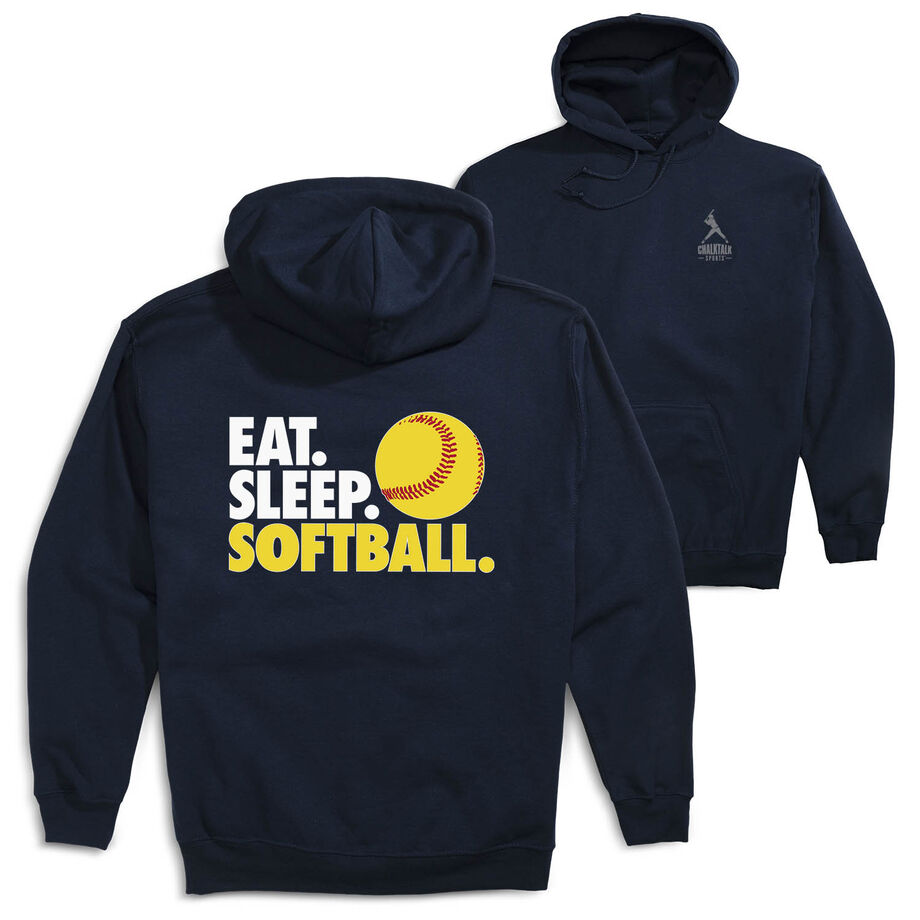 Softball Hooded Sweatshirt - Eat. Sleep. Softball (Back Design)