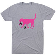 Soccer Tshirt Short Sleeve Sasha the Soccer Dog [Adult Large/Gray] - SS