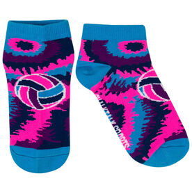 Volleyball Ankle Socks - Volleyball Tie-Dye Swirl