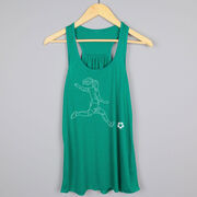 Soccer Flowy Racerback Tank Top - Soccer Girl Player Sketch