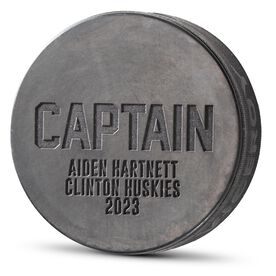 Hockey Engraved Puck - Personalized Captain