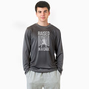 Guys Lacrosse Long Sleeve Performance Tee - Raised In a Cage