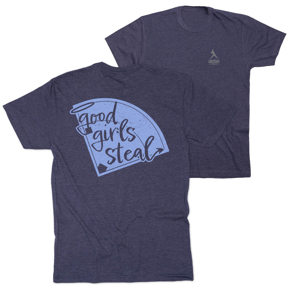 Softball Short Sleeve T-Shirt - Good Girls Steal (Back Design)