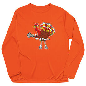 Guys Lacrosse Long Sleeve Performance Tee - Top Cheddar Turkey Tom