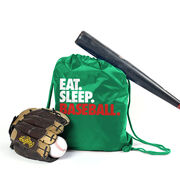 Baseball Drawstring Backpack Eat. Sleep. Baseball.