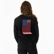 Hockey Tshirt Long Sleeve - American Flag (Back Design)