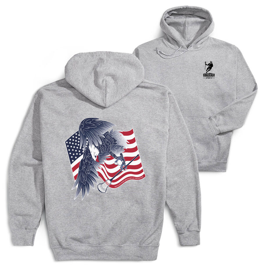 Guys Lacrosse Hooded Sweatshirt - Lacrosse Eagle (Back Design)
