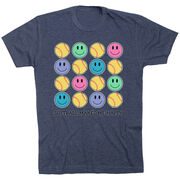 Softball Short Sleeve T-Shirt - Softball Makes Me Happy