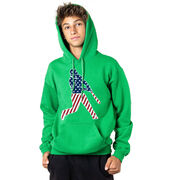 Baseball Hooded Sweatshirt - Baseball Stars and Stripes Player