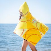 Softball Hooded Towel - Stitches