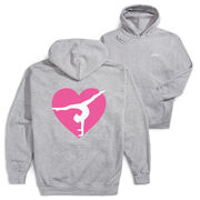 Gymnastics Hooded Sweatshirt - Gymnast Heart (Back Design)