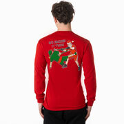 Guys Lacrosse Tshirt Long Sleeve - Checking It Twice Lacrosse (Back Design)