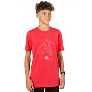 Soccer Short Sleeve T-Shirt - Soccer Guy Player Sketch