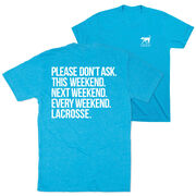 Girls Lacrosse Short Sleeve T-Shirt - All Weekend Lacrosse (Back Design) 