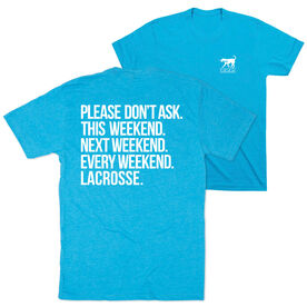 Girls Lacrosse Short Sleeve T-Shirt - All Weekend Lacrosse (Back Design) 