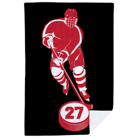 Hockey Premium Blanket - Personalized Skater With Puck