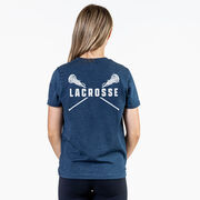 Girls Lacrosse Short Sleeve T-Shirt - Crossed Girls Sticks (Back Design)