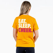 Cheerleading Short Sleeve T-Shirt - Eat Sleep Cheer (Back Design)