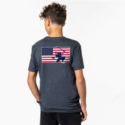 Hockey Short Sleeve T-Shirt - Patriotic Hockey (Back Design)