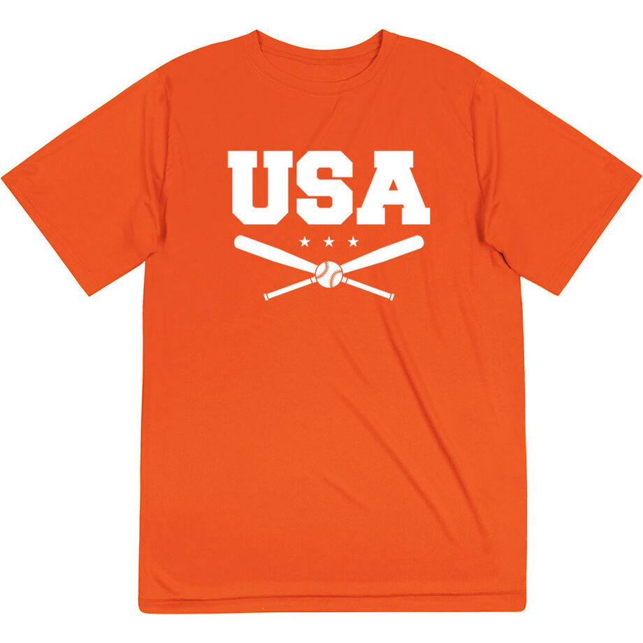 Baseball Short Sleeve Performance Tee - USA