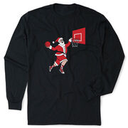 Basketball Tshirt Long Sleeve - Slam Dunk Santa